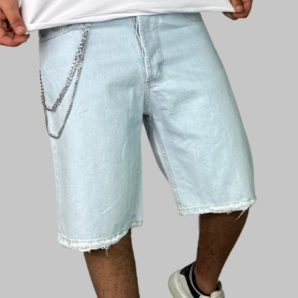 Pantaloncini Denim con Catena