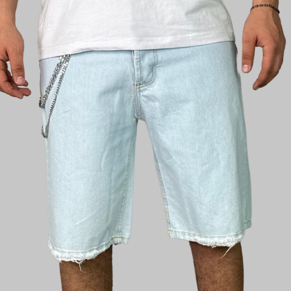 Pantaloncini Denim con Catena