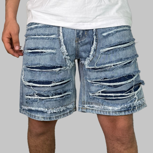 Pantaloncini Destroyed Blu