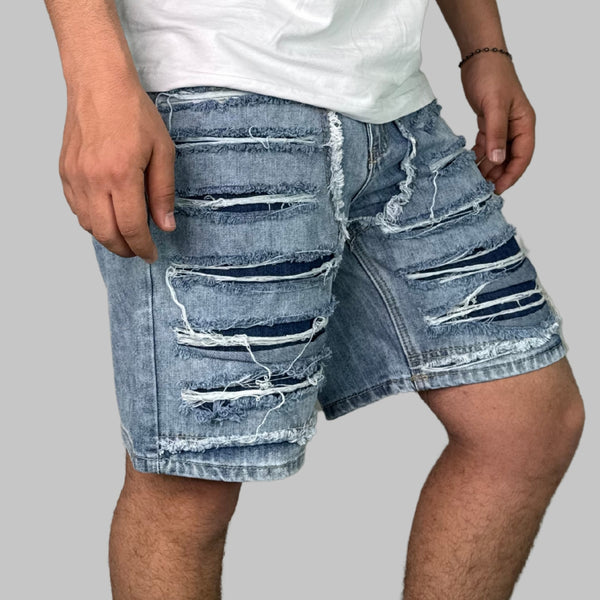 Pantaloncini Destroyed Blu