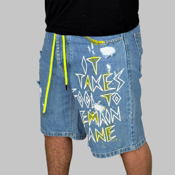 pantaloncino Graffiti Print