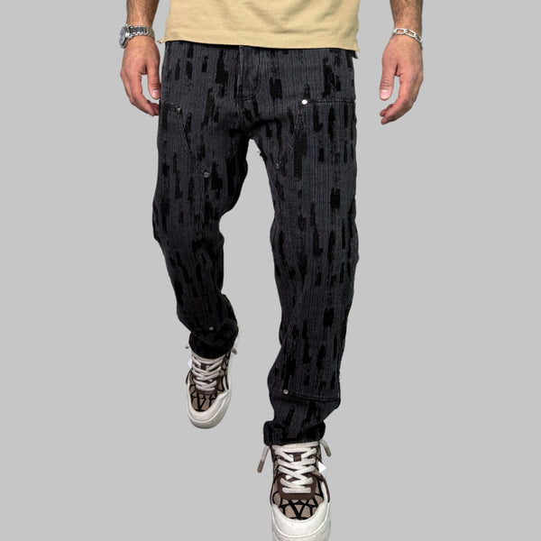 Pantaloni Abstract Stripe Black